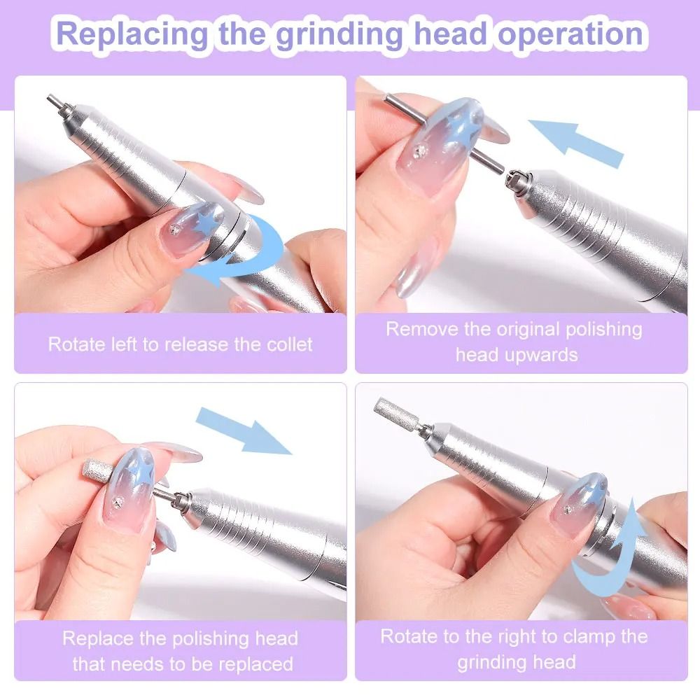45000 RPM Electric Nail Drill Machine Rechargeable Nails Electric File For Acrylic Gel Removing & Polishing Gel for Home/Salon Nail Care Tool Manicure Pedicure  Nail Art Equipment