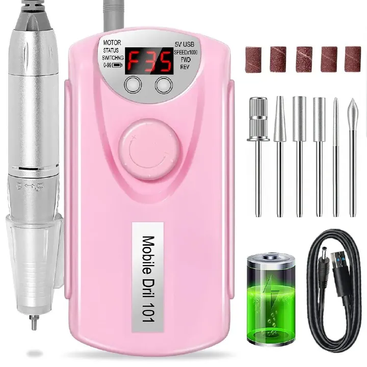 Professional Electric Nail Drill Manicure Grinder Machine 45000RPM Nail File Polishing Grinding Machine 65W Nail Milling Cutter Nail Art Tools