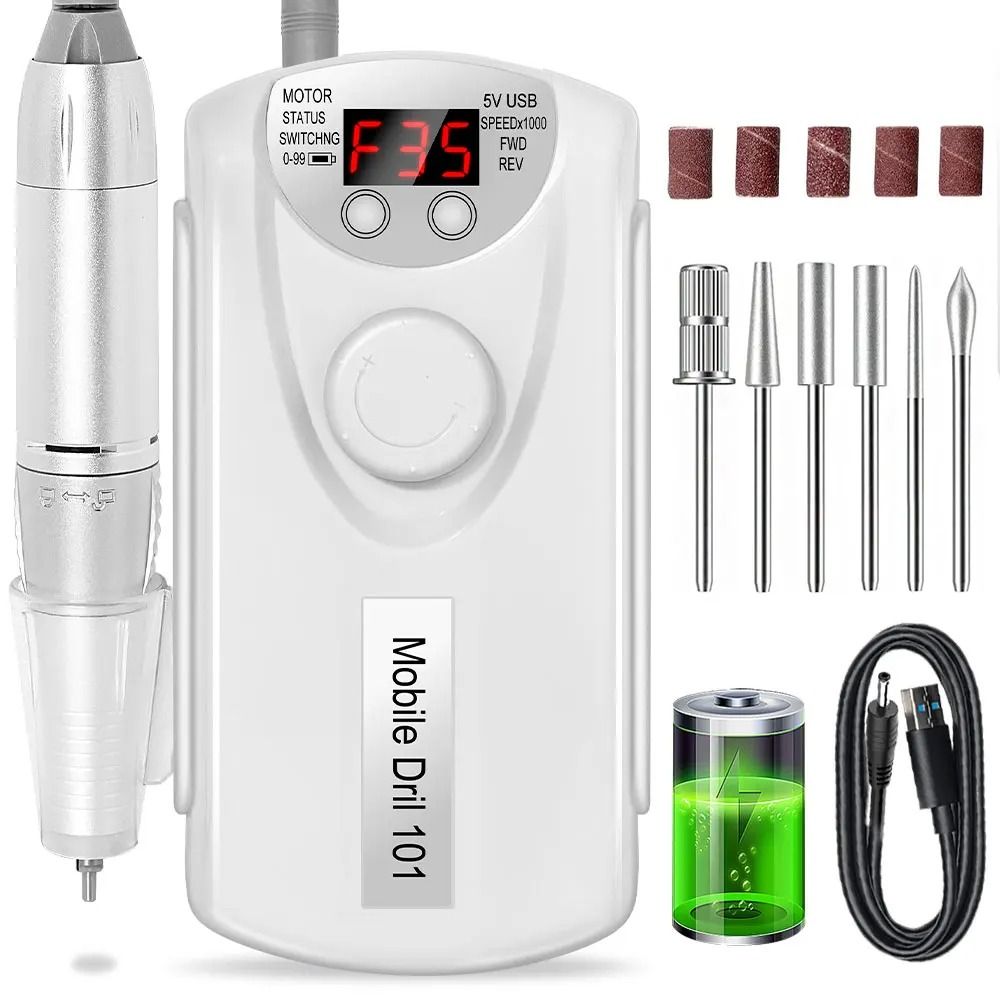 Professional Electric Nail Drill Manicure Grinder Machine 45000RPM Nail File Polishing Grinding Machine 65W Nail Milling Cutter Nail Art Tools