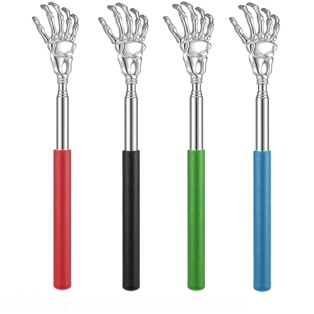 Adjustable Stainless Steel Back Scratcher with Retractable Claw for Portable and Convenient Massage and Tickle Relief