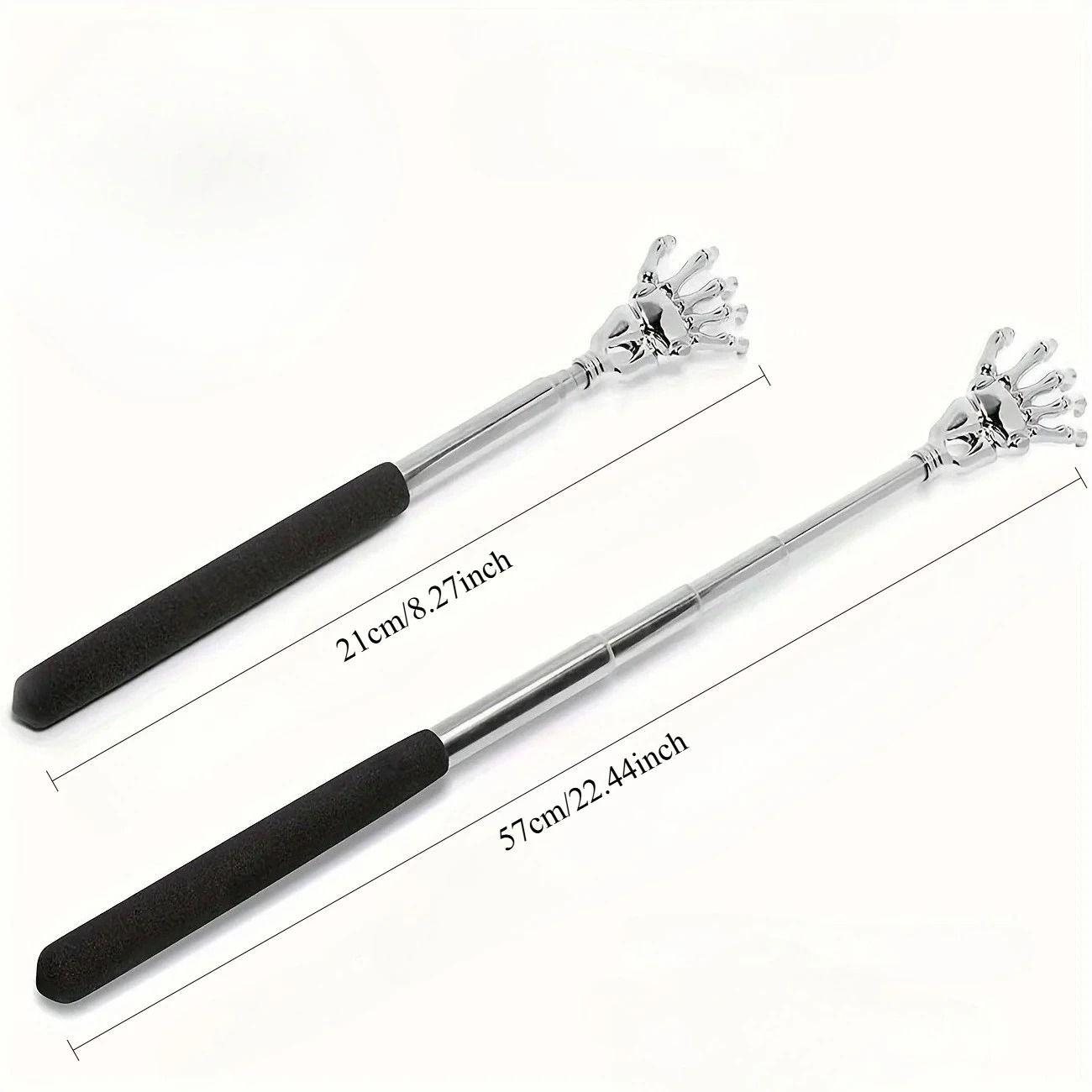 Adjustable Stainless Steel Back Scratcher with Retractable Claw for Portable and Convenient Massage and Tickle Relief