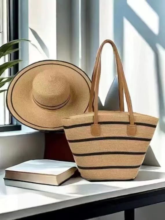 Ladies 2 set handbag set/Beach bag/Tote hangbag
