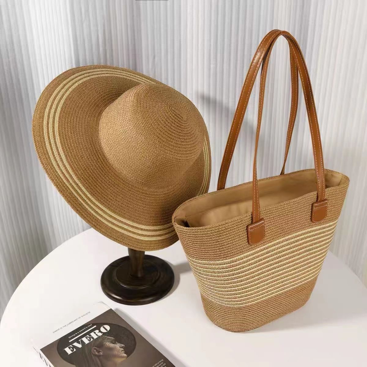 Ladies 2 set handbag set/Beach bag/Tote hangbag