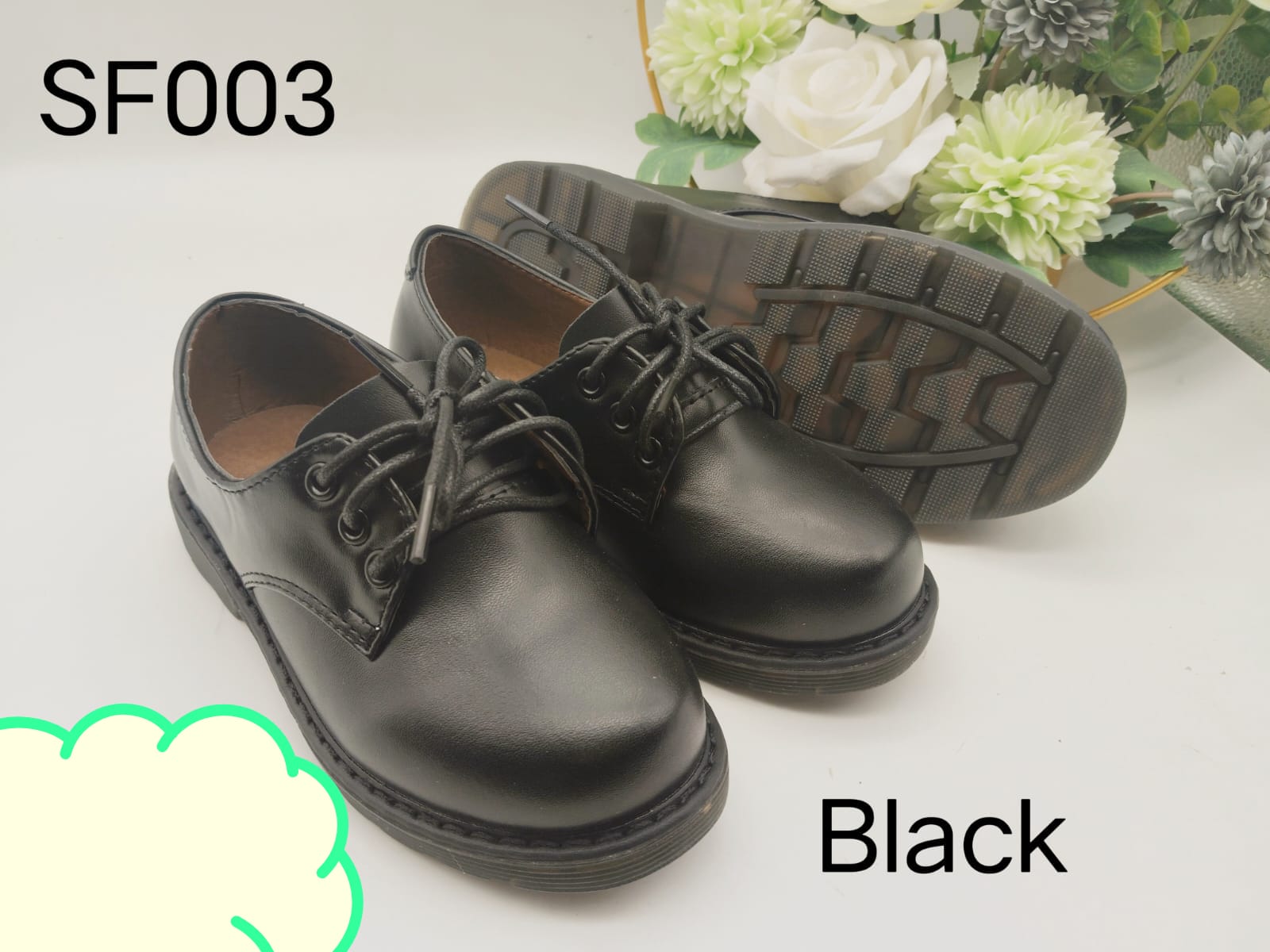 Unisex PU leather kids school shoes