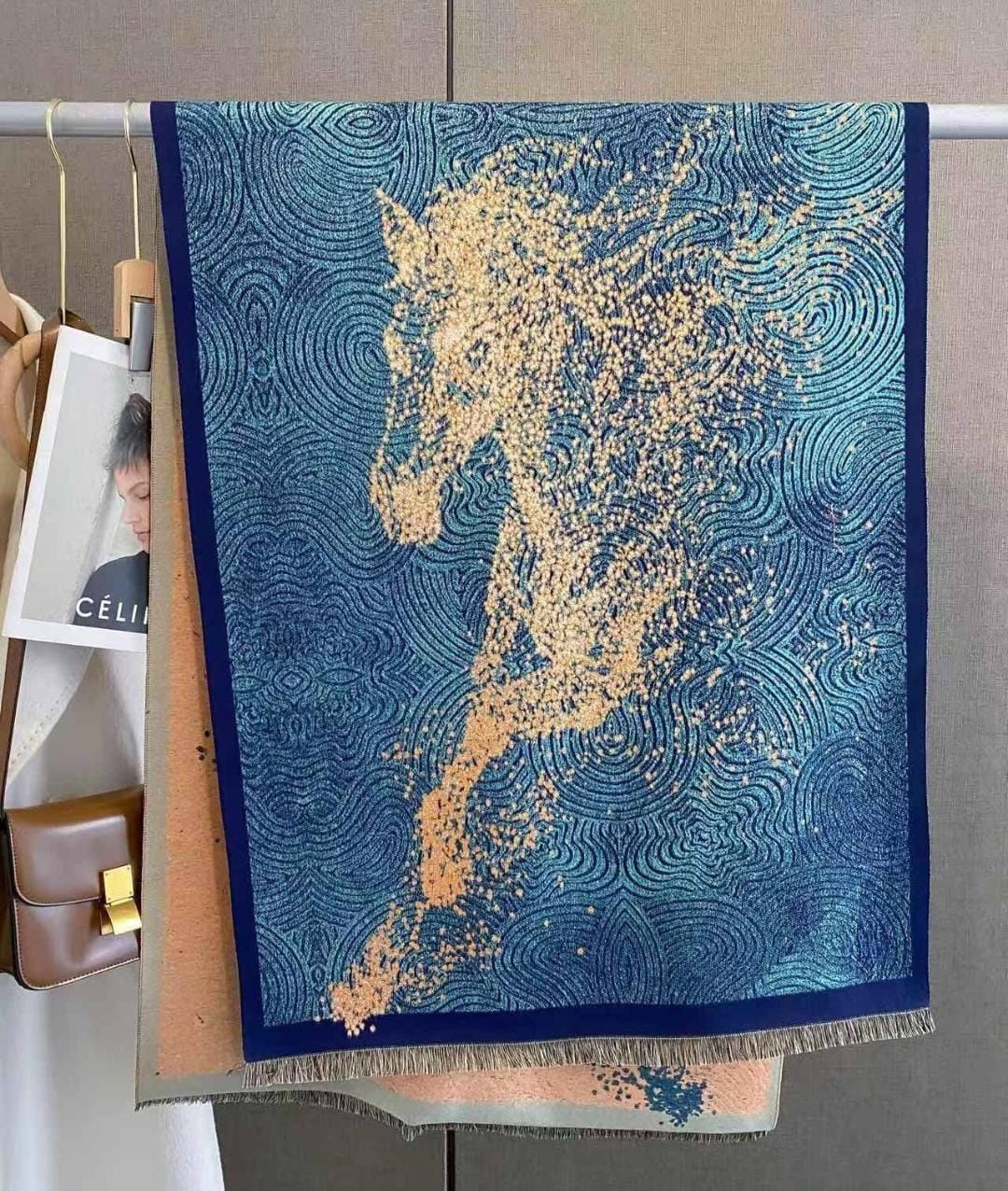 Cashmere Double sided Shawls-Randomn print