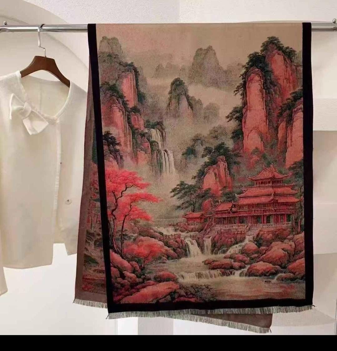 Cashmere Double sided Shawls-Randomn print
