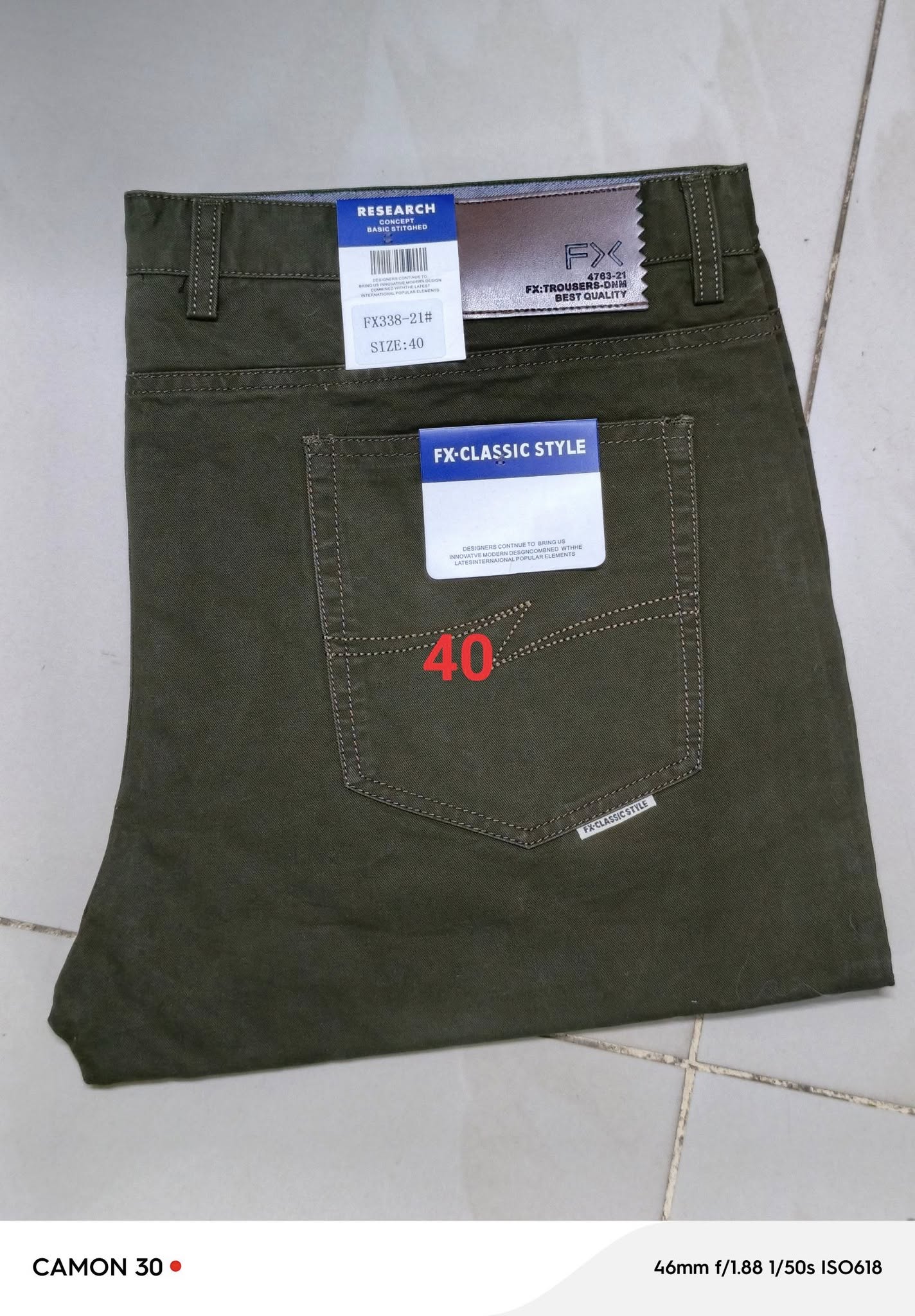 Fx hard khaki trousers