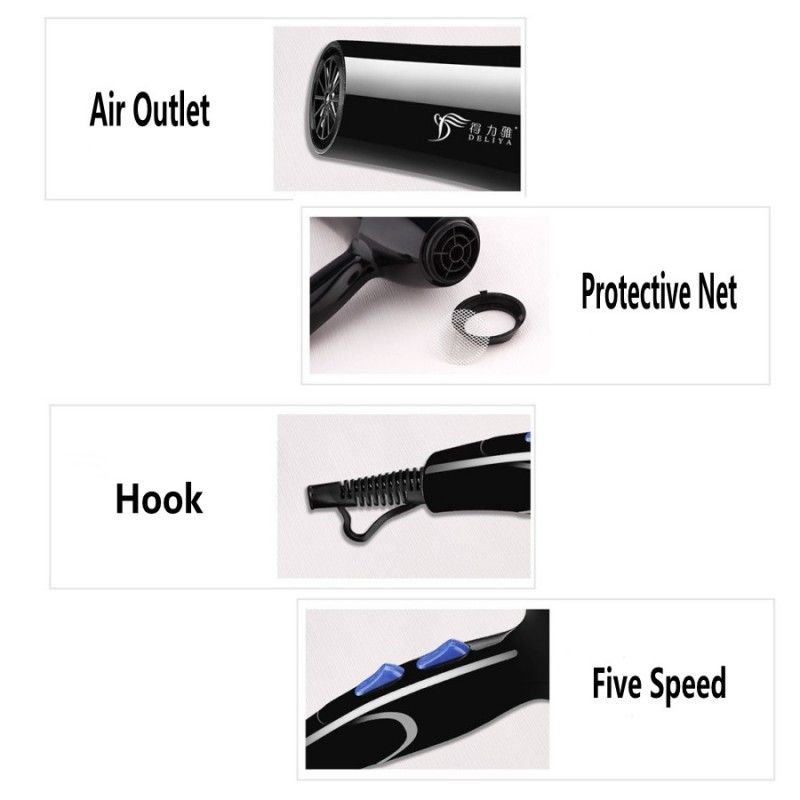 2200W Hair Dryers Professional Blowers Blow Dryer Low Noise Hot And Cold Wind Styling Tools