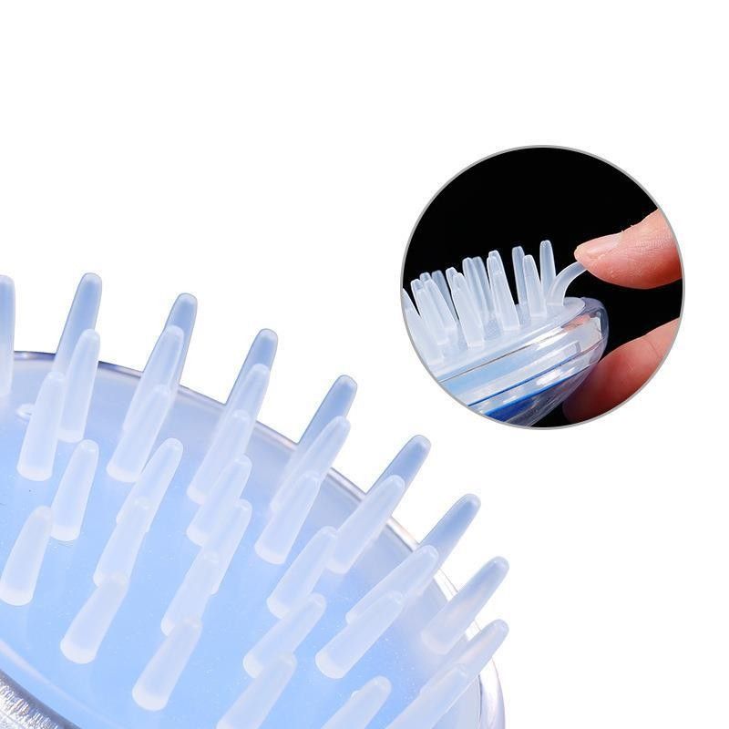 Hair Brush Silicone Head Massage Brush Scalp Cleansing Soft Teeth Comb