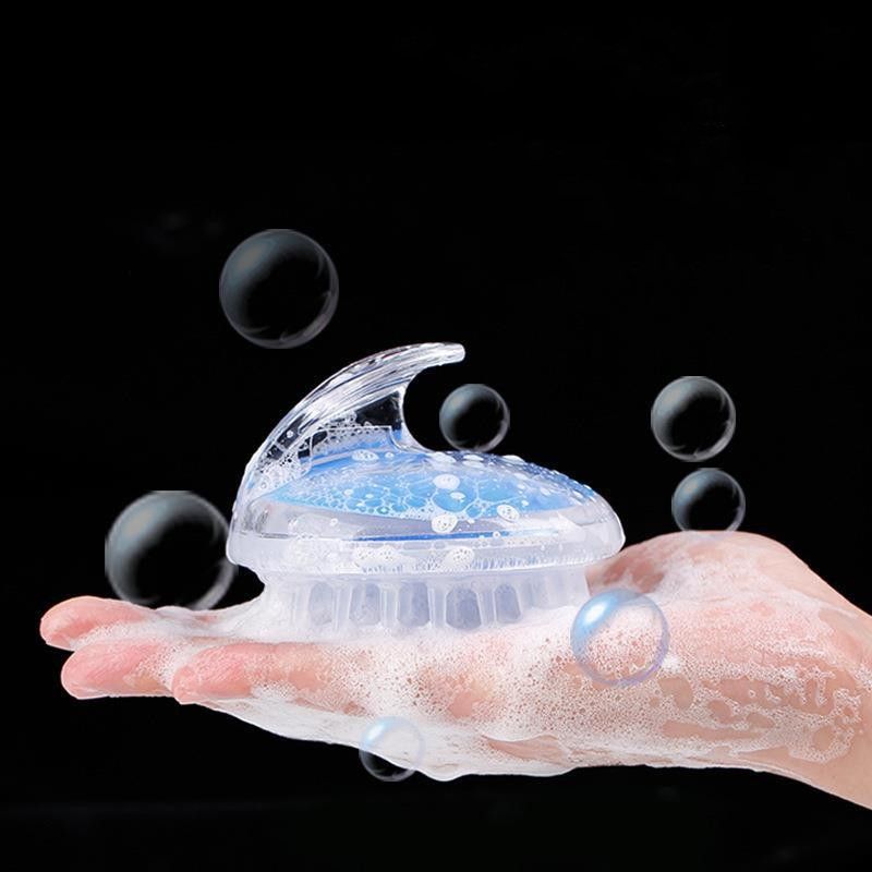 Hair Brush Silicone Head Massage Brush Scalp Cleansing Soft Teeth Comb