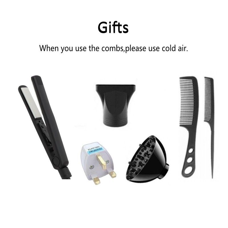 Hair Blow Dryer Hair Dryer+Hair Straighteren+Combs+UK Plugs