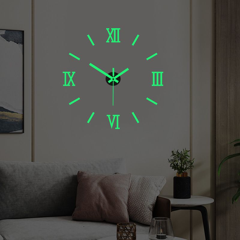 3D Wall Clock Luminous Wall Stickers Creative DIY Wall Clocks