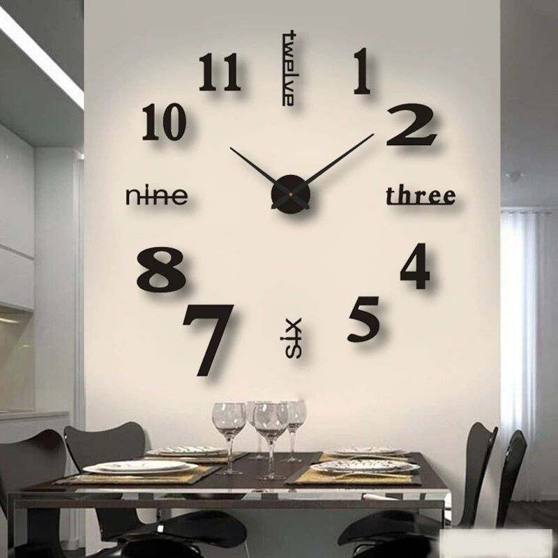 3D Wall Clock Luminous Wall Stickers Creative DIY Wall Clocks