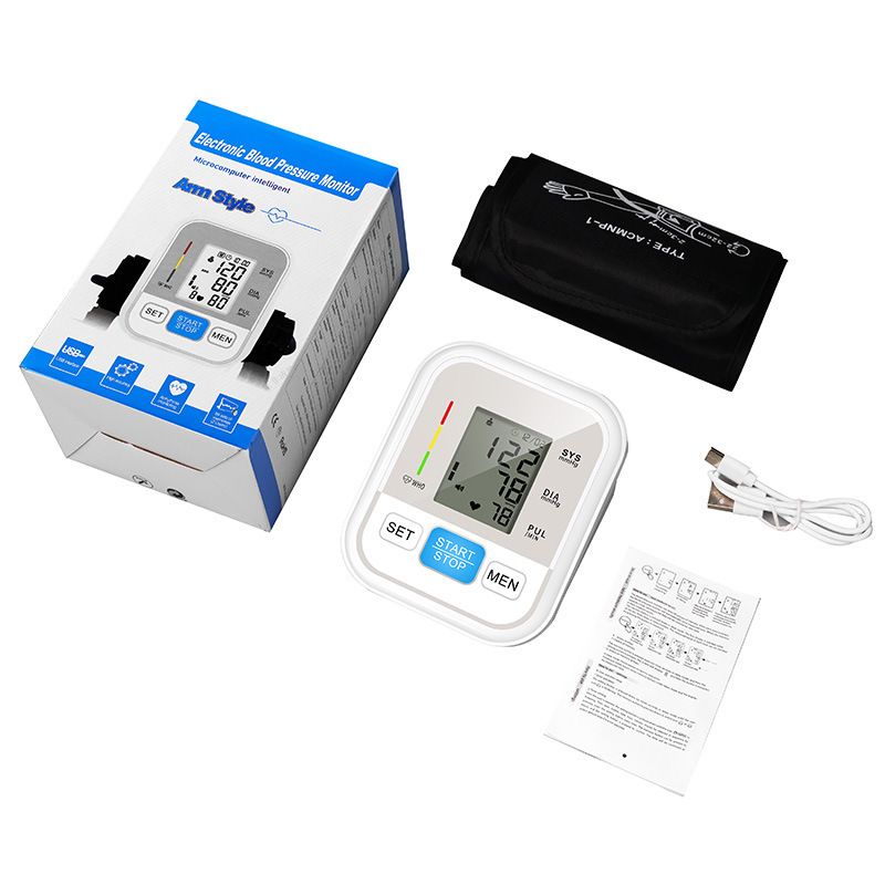 Upper Arm Blood Pressure Monitor LCD Digital Portable Automatic Tonometer Voice Broadcast