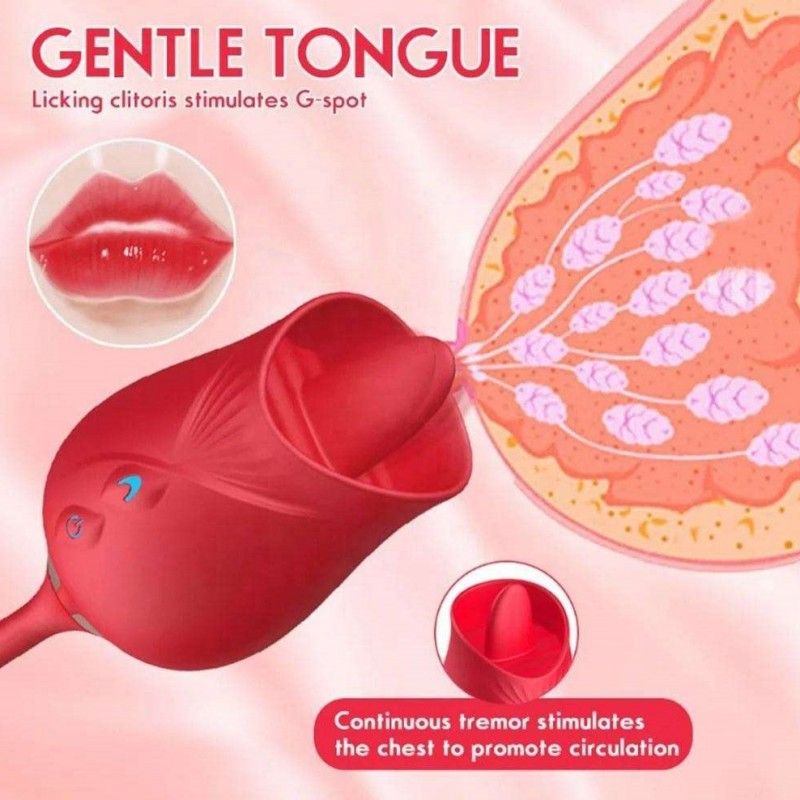 Rotating Tongue Vibrator Thrusting G Spot Dildo Clitoral Stimulation Sex Toys