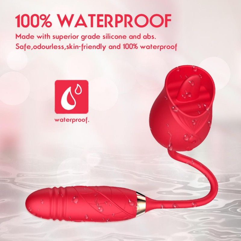 Rotating Tongue Vibrator Thrusting G Spot Dildo Clitoral Stimulation Sex Toys