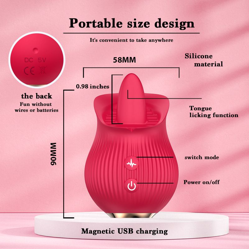 Rose Tongue Clitoris Sucking Nipple Vibrator Sex Toy