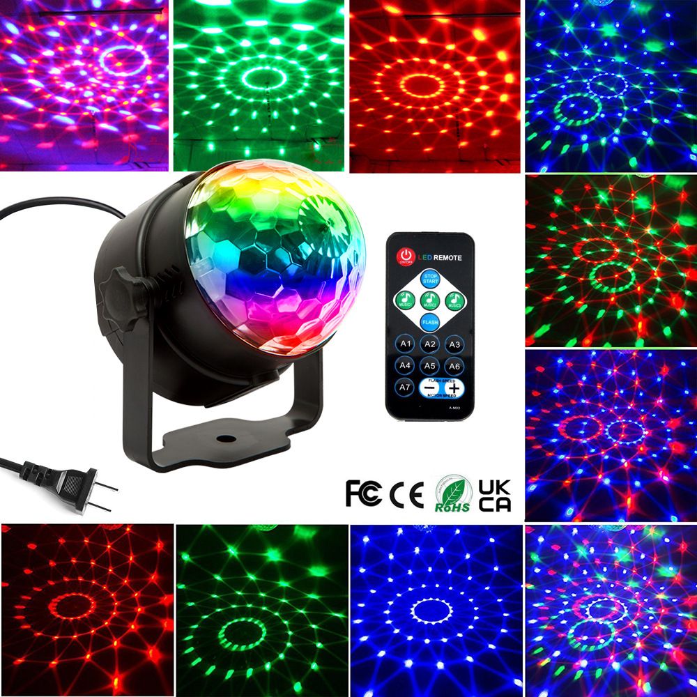 Party Lights with Remote Control Dj Lighting, Disco Ball Strobe Lamp 7 Modes Stage Light for Home Room Dance Parties Birthday Karaoke Halloween Christmas Decorations