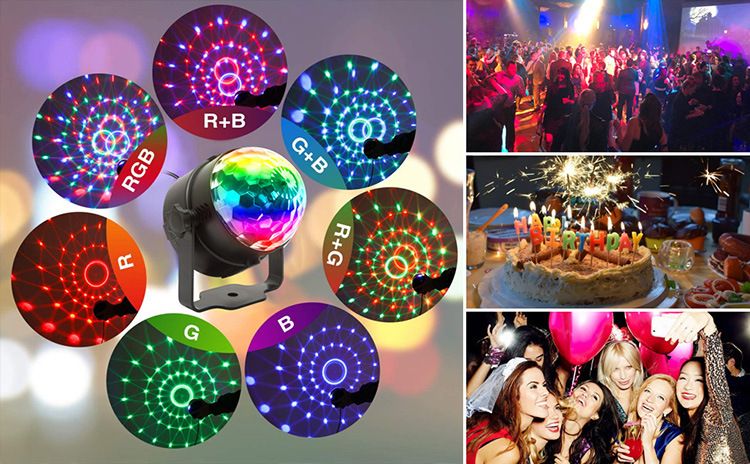 Party Lights with Remote Control Dj Lighting, Disco Ball Strobe Lamp 7 Modes Stage Light for Home Room Dance Parties Birthday Karaoke Halloween Christmas Decorations