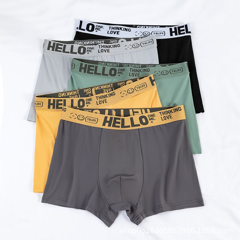 4Pcs Men's underwear  Men's Boxer Briefs Cotton underwear backing Bacteriostat Youth shorts Underwear