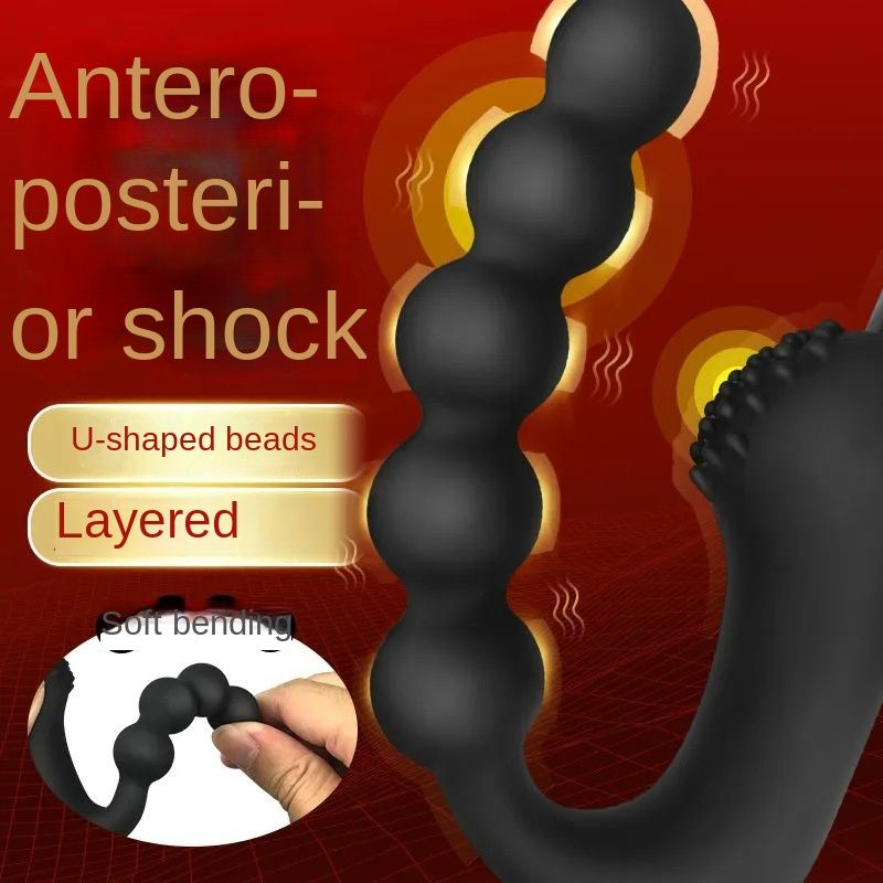 Vibrating Anal Beads Butt Plug Anal Vibrator with 10 Vibration Modes Graduated Design Prostate Massager Silicone Anal Sex Toys Bullet Vibrators for Men, Women and Couples