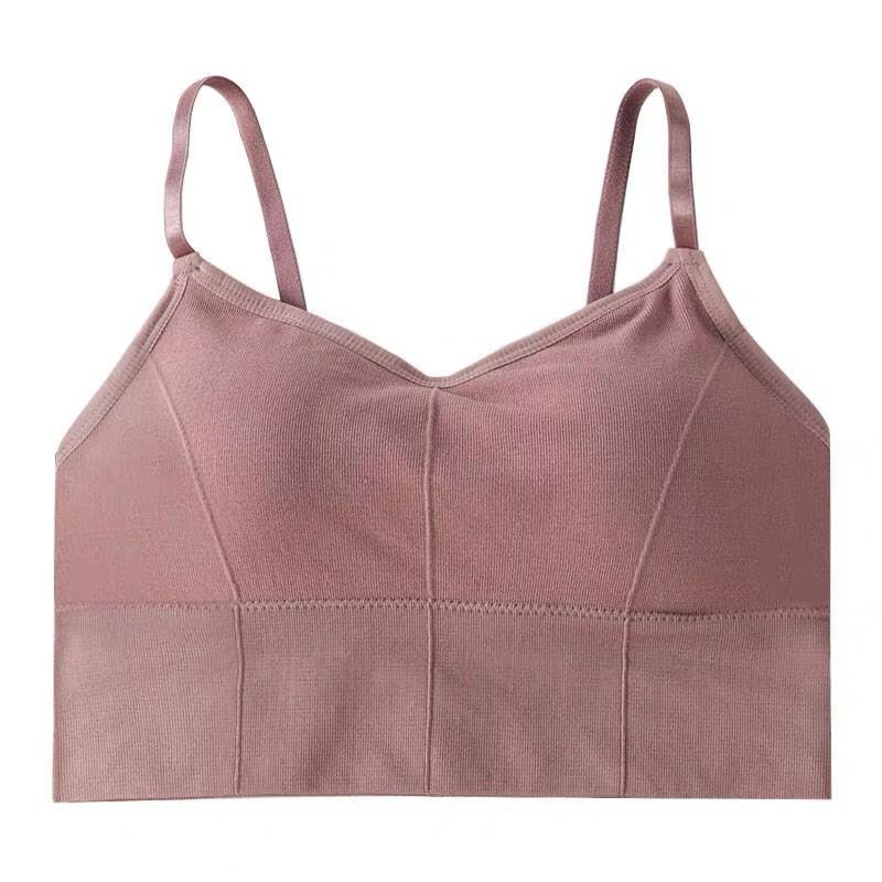 Women's Spaghetti Strap Sports Bras  Quick-Dry Padded Wirefree Workout Crop Cute Tank Tops Camisole Yoga Fitness Running Gym