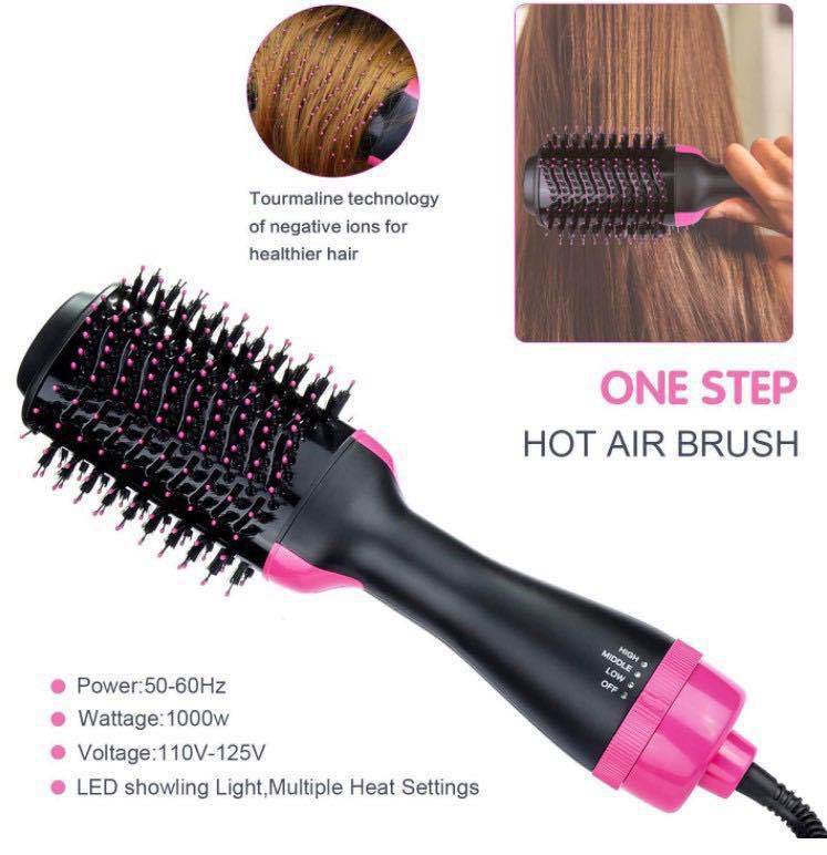 Hair Styling with 4-in-1 Hot Air Comb, Hair Dryer Brush, Blow Dryer, Hair Straightener Oval Barrel for All Hair Types
