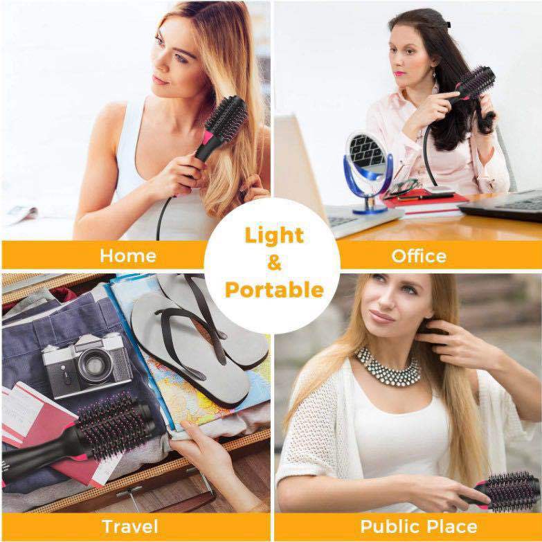 Hair Styling with 4-in-1 Hot Air Comb, Hair Dryer Brush, Blow Dryer, Hair Straightener Oval Barrel for All Hair Types