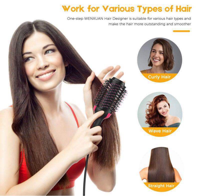 Hair Styling with 4-in-1 Hot Air Comb, Hair Dryer Brush, Blow Dryer, Hair Straightener Oval Barrel for All Hair Types