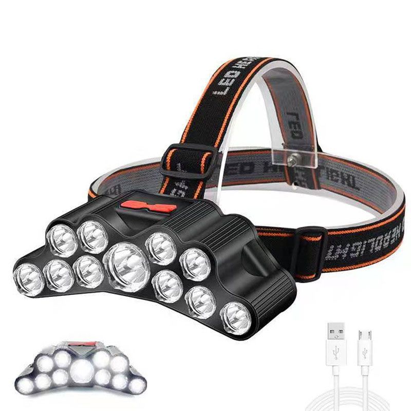 Rechargeable Headlamp, 11 LED  High Lumen Bright Headlamp USB Headlight, Head Lamps for Outdoor Running Hunting Hiking Camping Gear