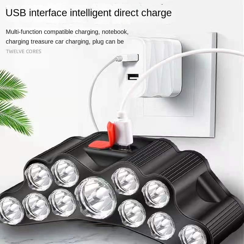 Rechargeable Headlamp, 11 LED  High Lumen Bright Headlamp USB Headlight, Head Lamps for Outdoor Running Hunting Hiking Camping Gear