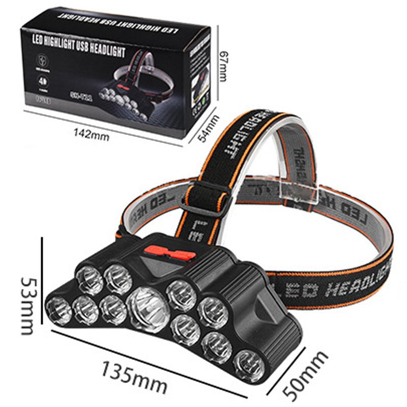 Rechargeable Headlamp, 11 LED  High Lumen Bright Headlamp USB Headlight, Head Lamps for Outdoor Running Hunting Hiking Camping Gear