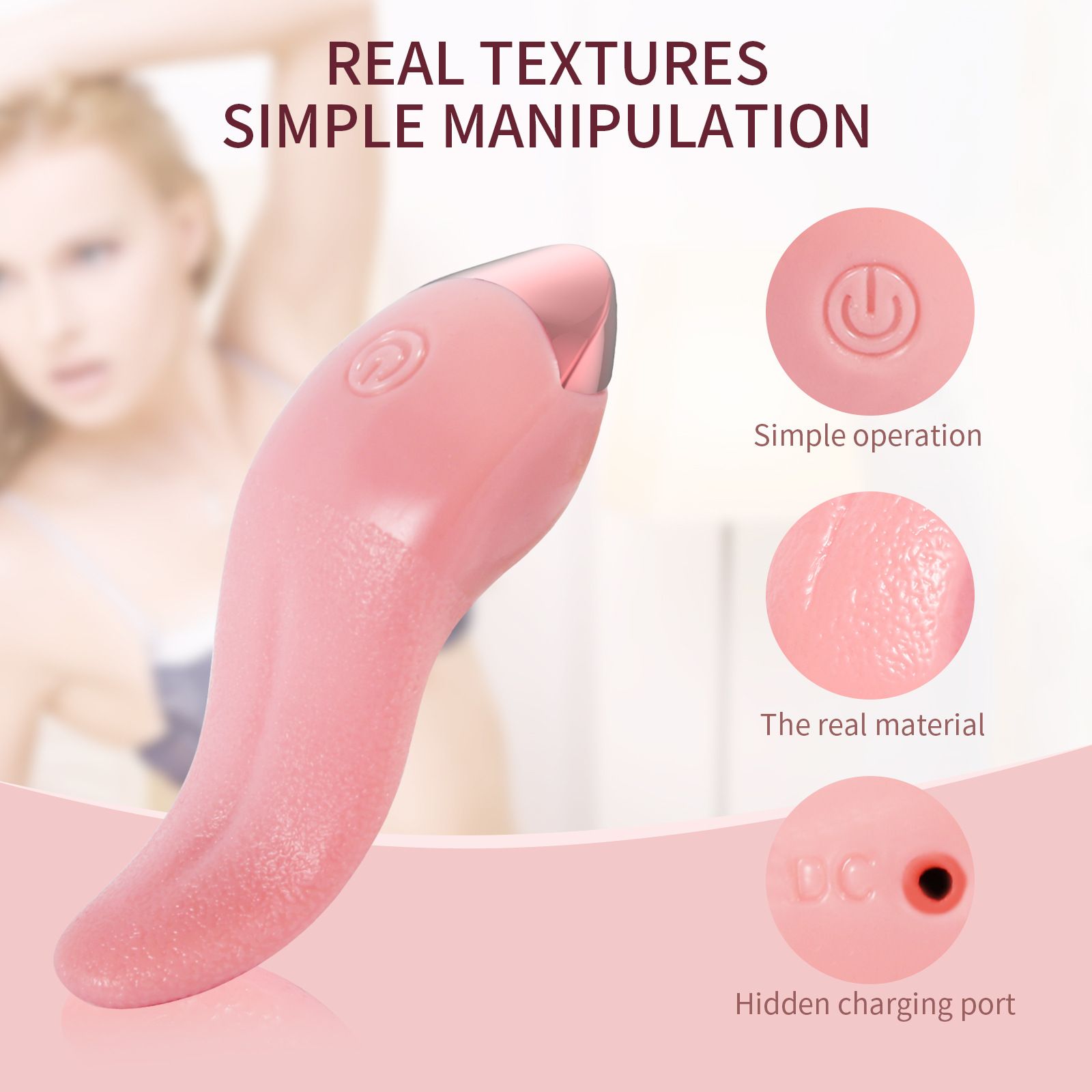 ﻿ Perfect Part Female Sex Toy - Clit Licking G Spot Tongue Vibrator for Women, Clitoral Licking with 10 Licking Vibrations Oral Massager Tongue Toy for Women, Clitoral Stimulator Or Nipple Vibrator