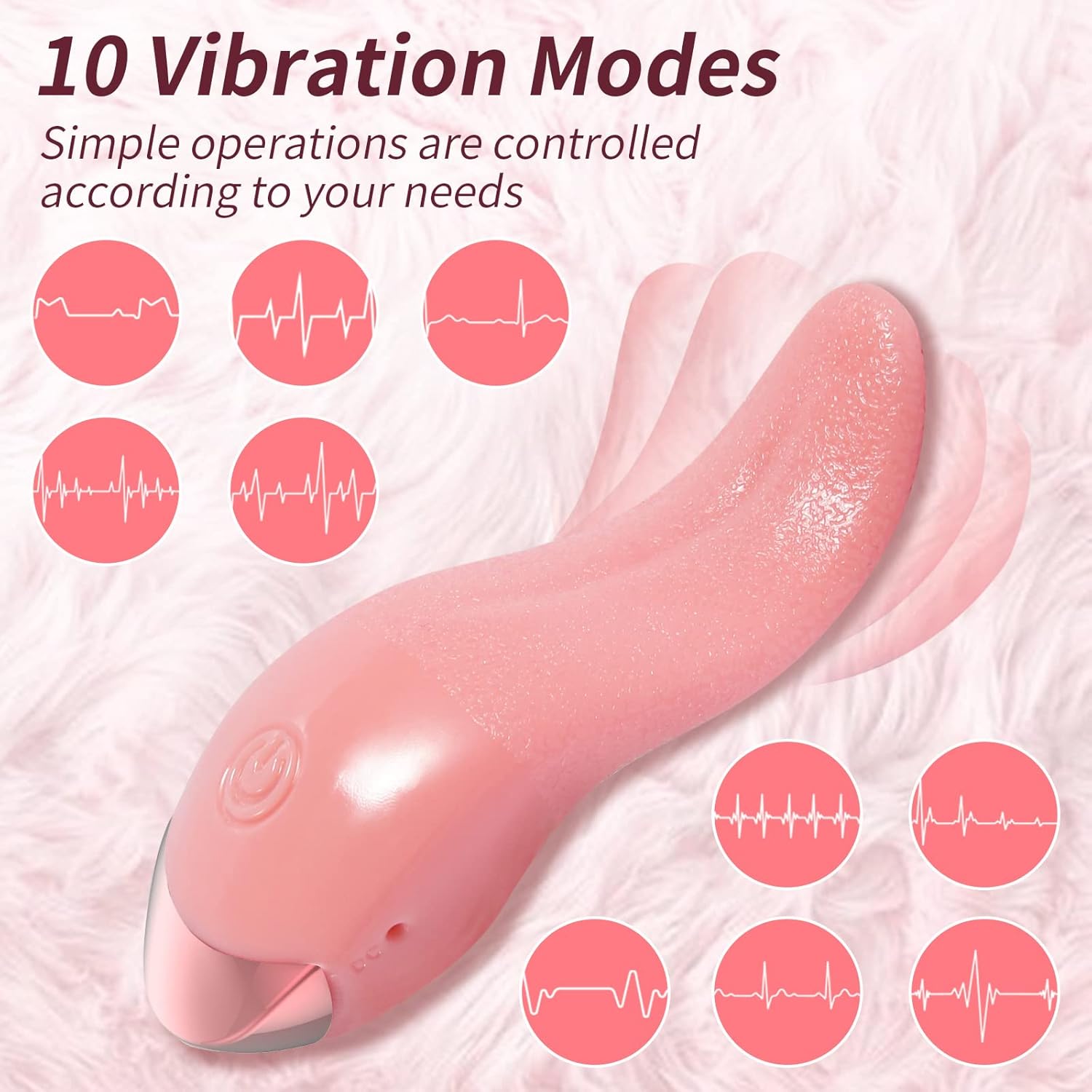 ﻿ Perfect Part Female Sex Toy - Clit Licking G Spot Tongue Vibrator for Women, Clitoral Licking with 10 Licking Vibrations Oral Massager Tongue Toy for Women, Clitoral Stimulator Or Nipple Vibrator
