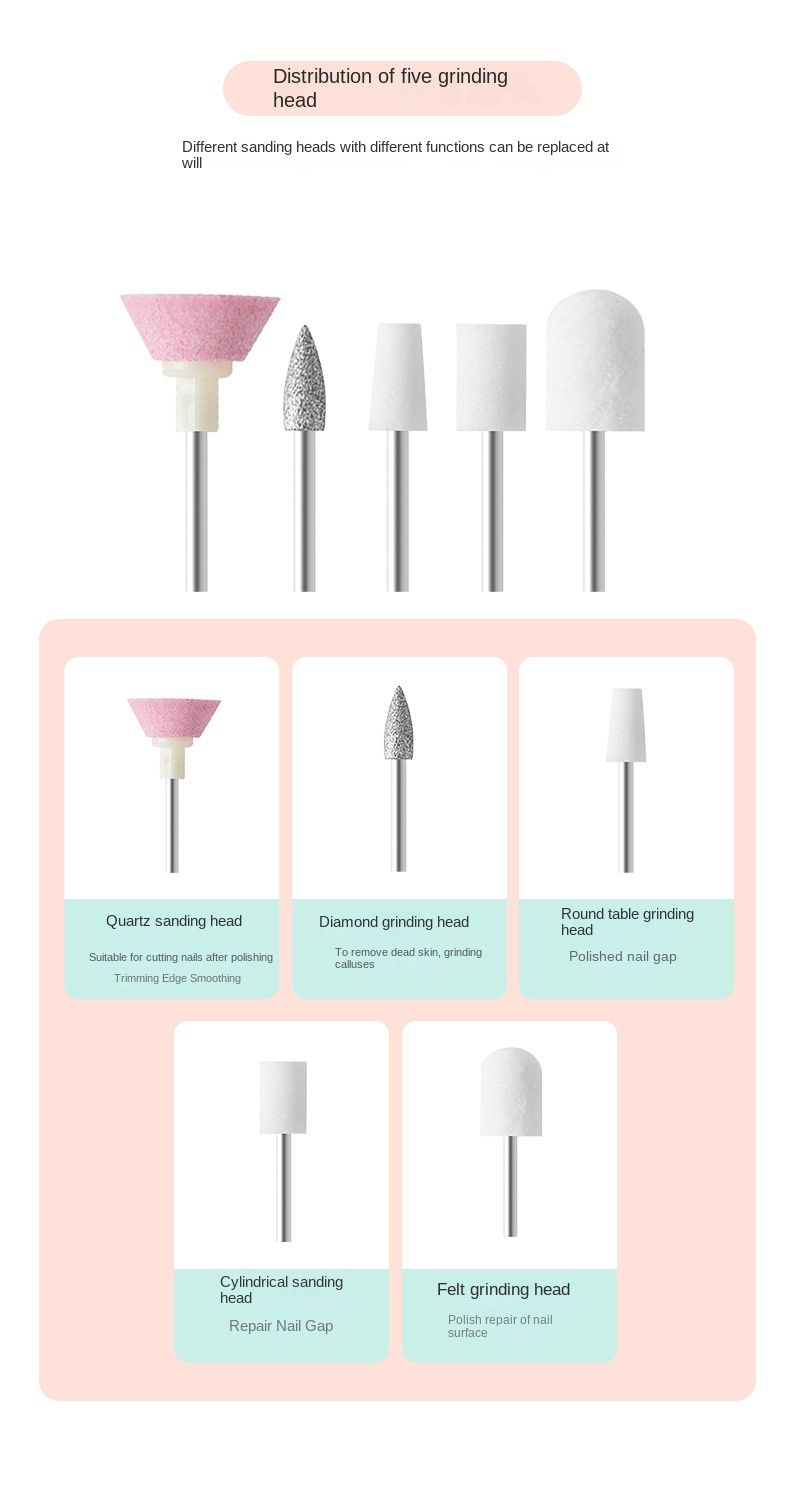Electric Nail Drill Machine,Portable Electric Nail File Efile Set for Acrylic Gel Nails, Manicure Pedicure Tool with Nail Drill Bits Sanding Bands