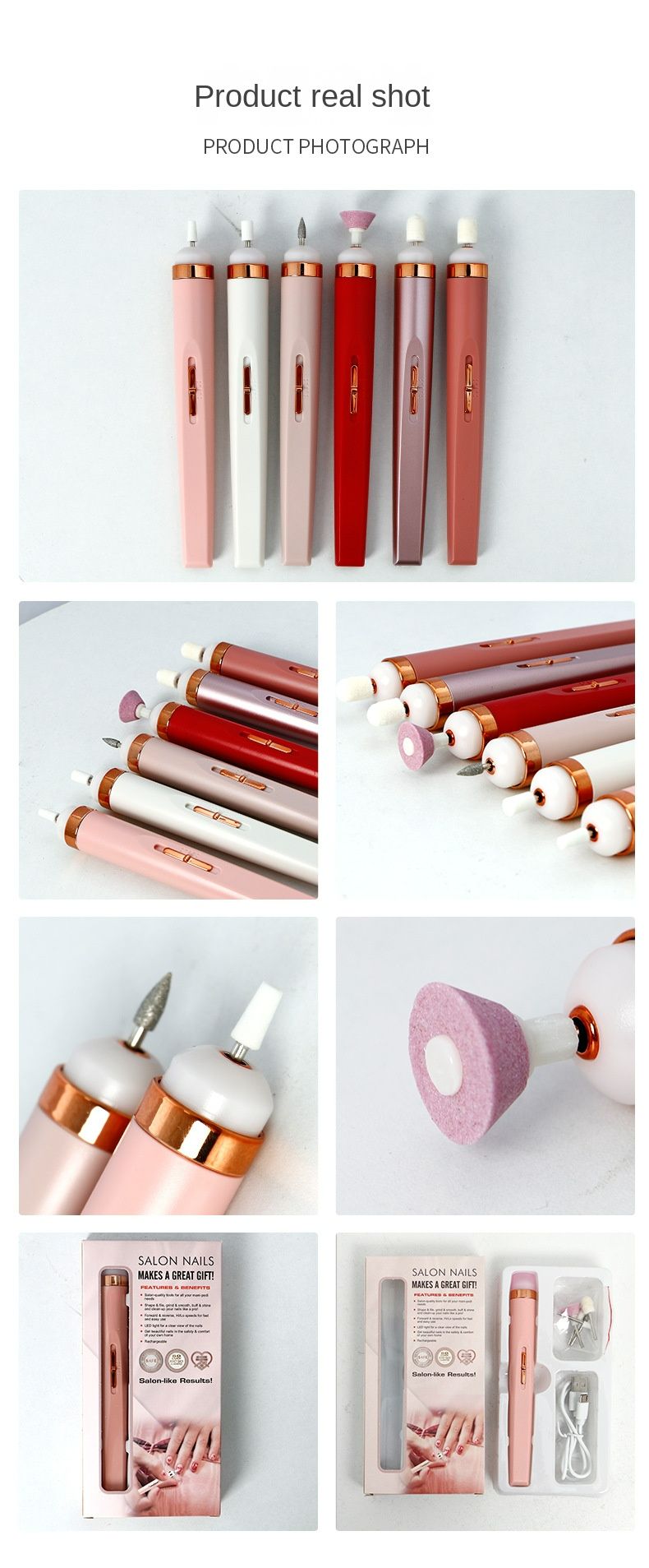 Electric Nail Drill Machine,Portable Electric Nail File Efile Set for Acrylic Gel Nails, Manicure Pedicure Tool with Nail Drill Bits Sanding Bands