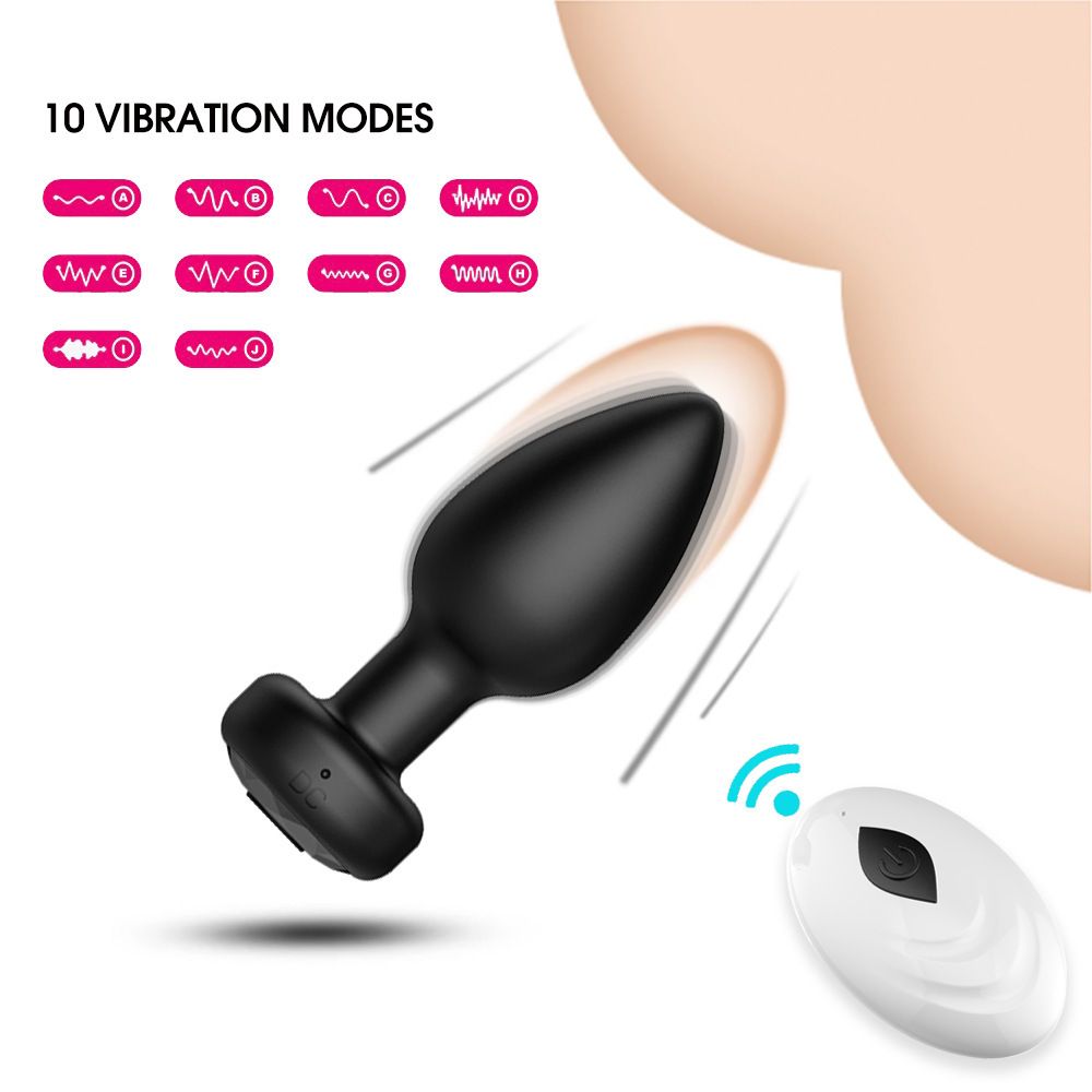 Anal Plug Sex Toys Vibrator- Silicone Anal Toys Butt Plug Training Kit with Remote Control 10 Frequency Vibration, Vibrating Anal Plug and Prostate Massager, Adult Sex Toys and Games