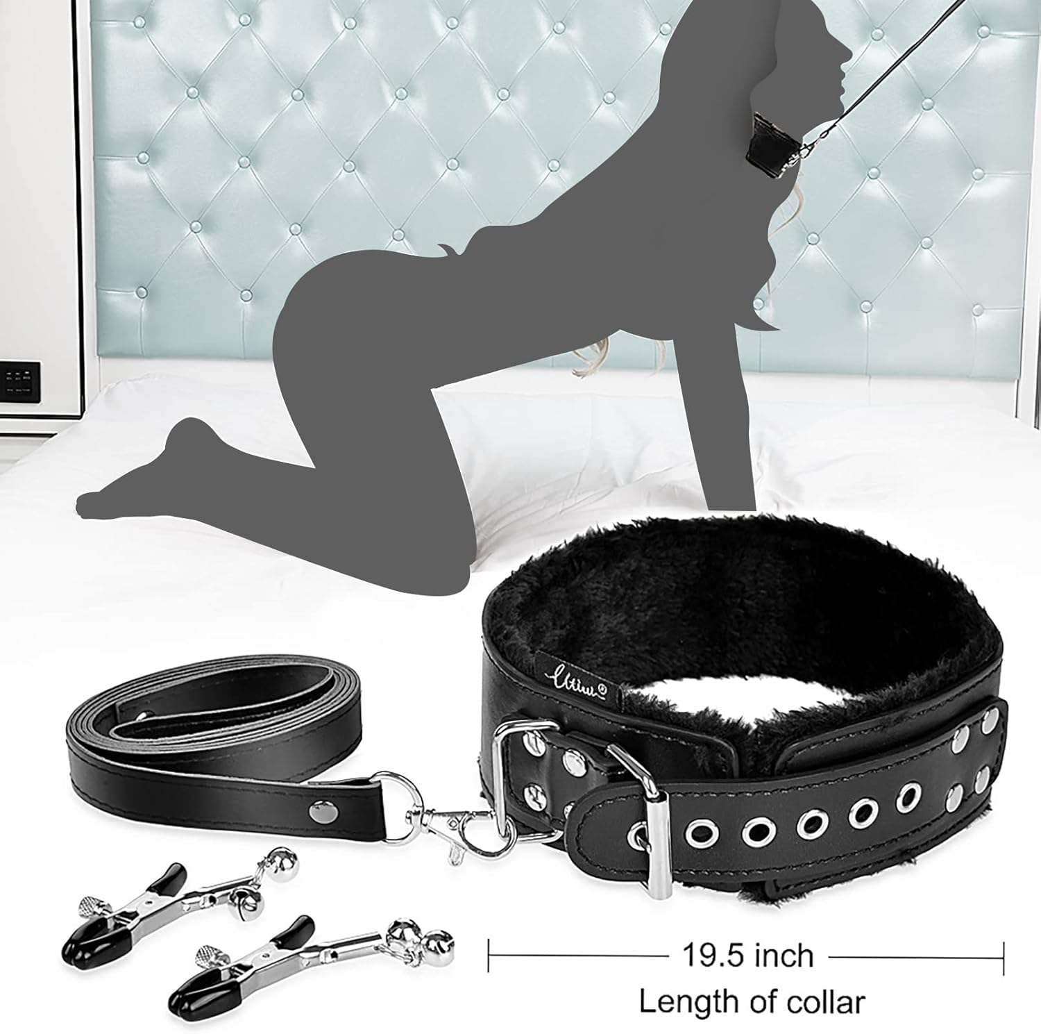 10 pcs BDSM Bondage Restraints Couples Sex Toys, Sex Toys Wrist to Thigh Ankle Cuffs BDSM Kit Removable, BDSM Toys Ball Gag Blindfold Sex Restraints, Adult Sex Toy for Women Coupl