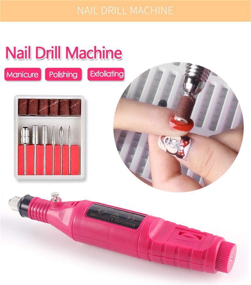 Nail Art Care Set + Acrylic Powder Nail Dryer + LED LAMP Manicure DIY Brush Nail Kit