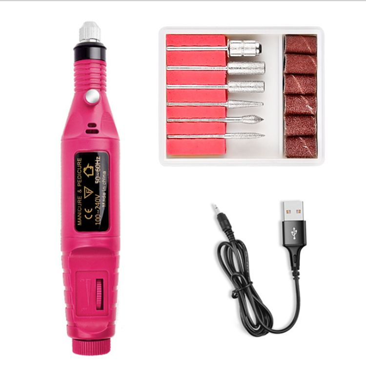 Nail Art Care Set + Acrylic Powder Nail Dryer + LED LAMP Manicure DIY Brush Nail Kit