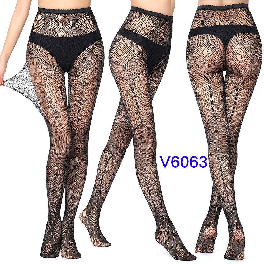 Women Fishnet Suspender Pantyhose Thigh High Stocking Garter Belt Lingerie Tights Lace Patterned Fishnet Tights for Women Black Fishnets Leggings Lace Tights