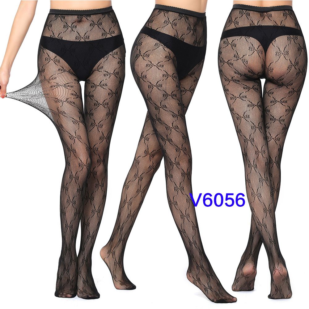 Women Fishnet Suspender Pantyhose Thigh High Stocking Garter Belt Lingerie Tights Lace Patterned Fishnet Tights for Women Black Fishnets Leggings Lace Tights