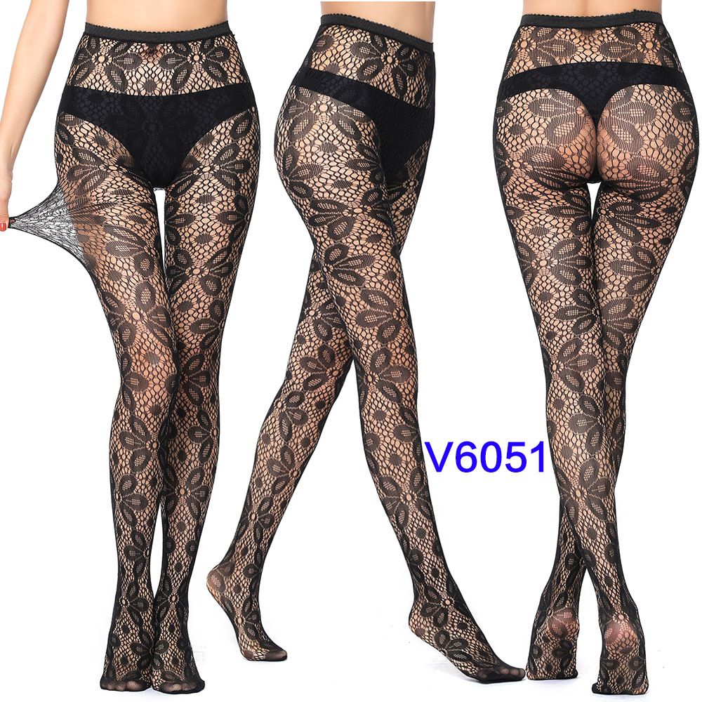 Women Fishnet Suspender Pantyhose Thigh High Stocking Garter Belt Lingerie Tights Lace Patterned Fishnet Tights for Women Black Fishnets Leggings Lace Tights