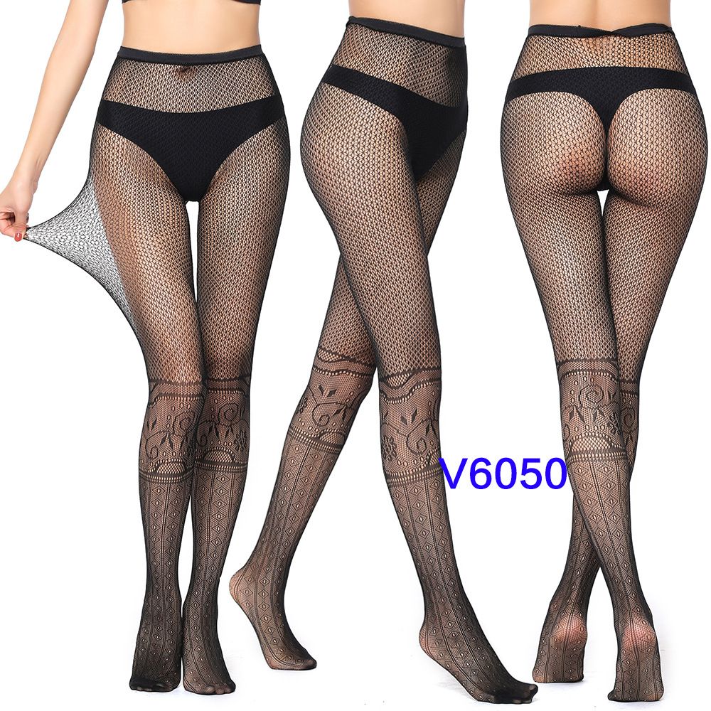 Women Fishnet Suspender Pantyhose Thigh High Stocking Garter Belt Lingerie Tights Lace Patterned Fishnet Tights for Women Black Fishnets Leggings Lace Tights
