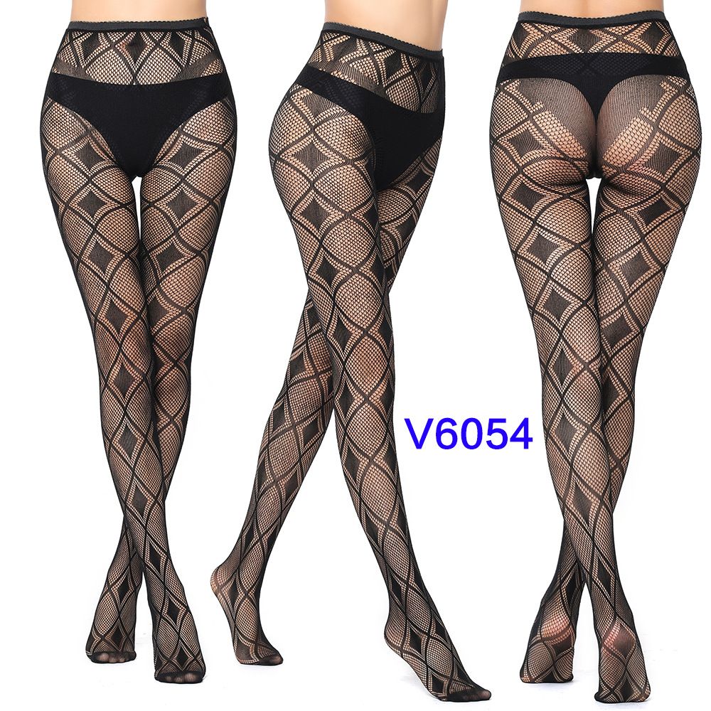 Women Fishnet Suspender Pantyhose Thigh High Stocking Garter Belt Lingerie Tights Lace Patterned Fishnet Tights for Women Black Fishnets Leggings Lace Tights