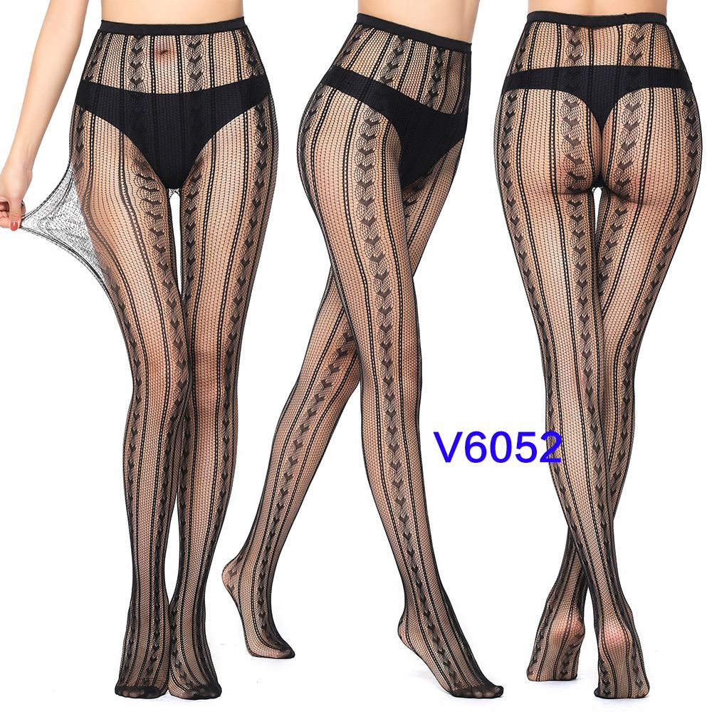Women Fishnet Suspender Pantyhose Thigh High Stocking Garter Belt Lingerie Tights Lace Patterned Fishnet Tights for Women Black Fishnets Leggings Lace Tights