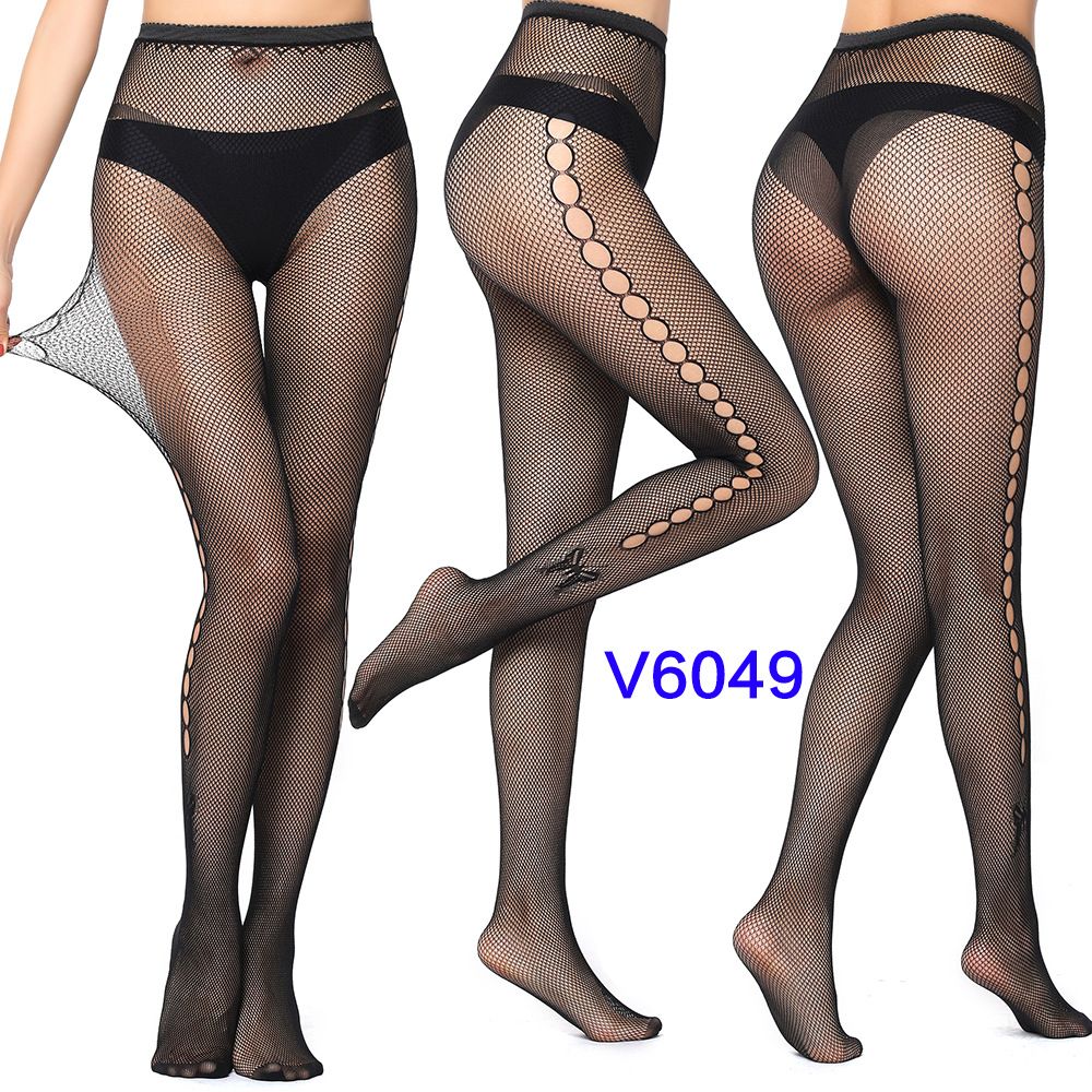 Women Fishnet Suspender Pantyhose Thigh High Stocking Garter Belt Lingerie Tights Lace Patterned Fishnet Tights for Women Black Fishnets Leggings Lace Tights
