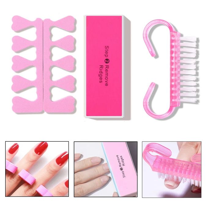 Nail Art Care Set + Acrylic Powder Nail Dryer + LED LAMP Manicure DIY Brush Nail Kit