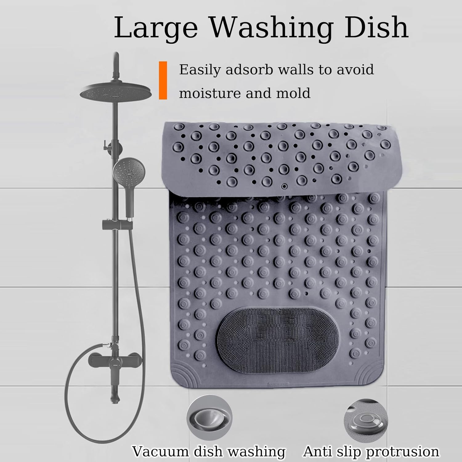 Bath Tub Mat Shower Mat Non Slip Bathtub Mats with Suction Cups Bath Mat for Tub Bathroom Mats  Machine Washable