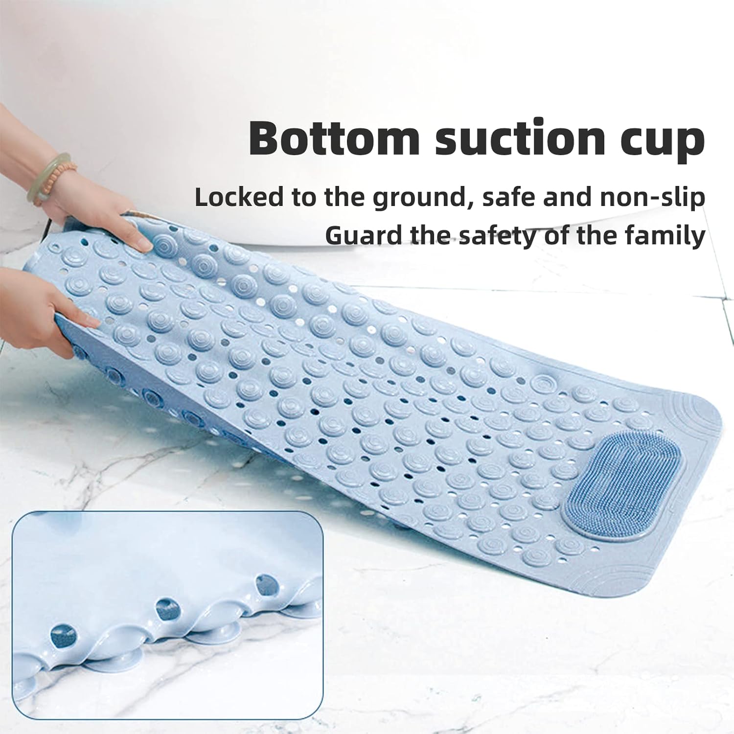 Bath Tub Mat Shower Mat Non Slip Bathtub Mats with Suction Cups Bath Mat for Tub Bathroom Mats  Machine Washable